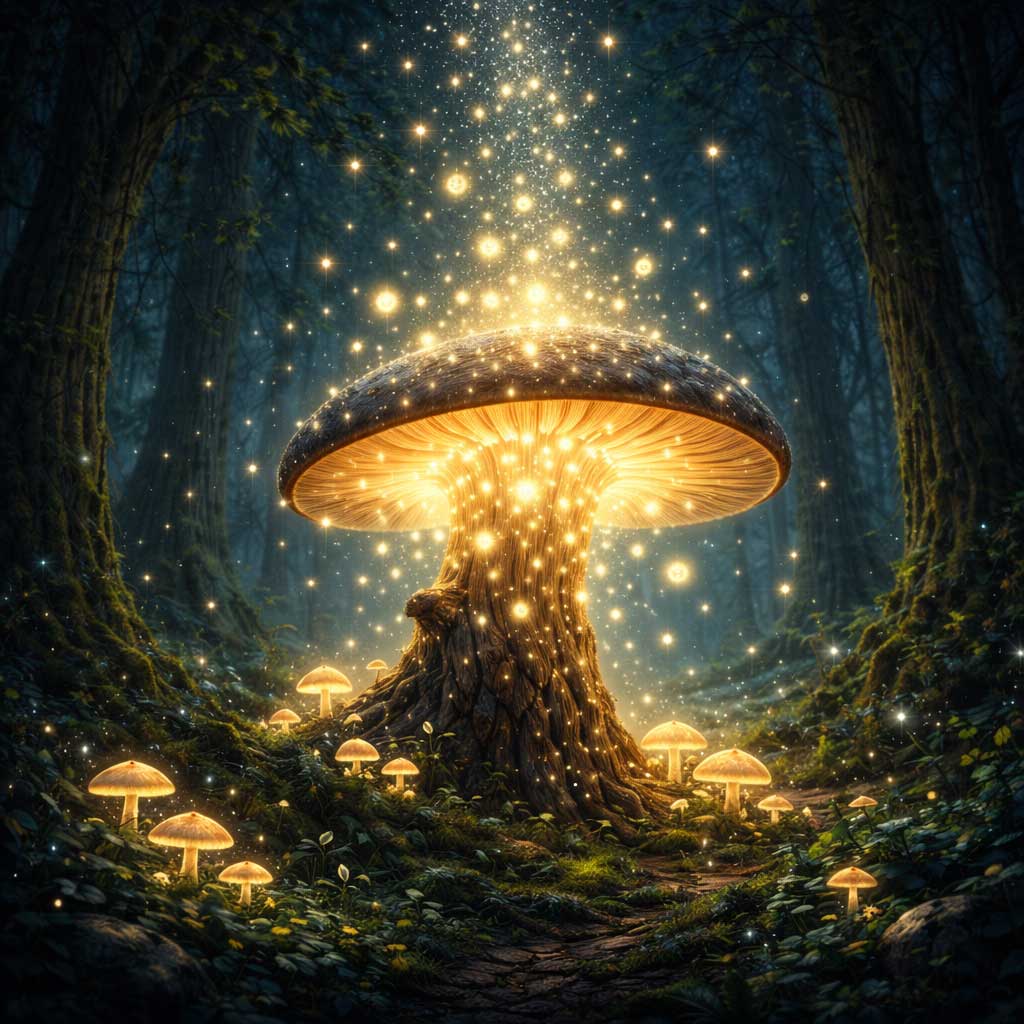 神ダケの胞子が開く